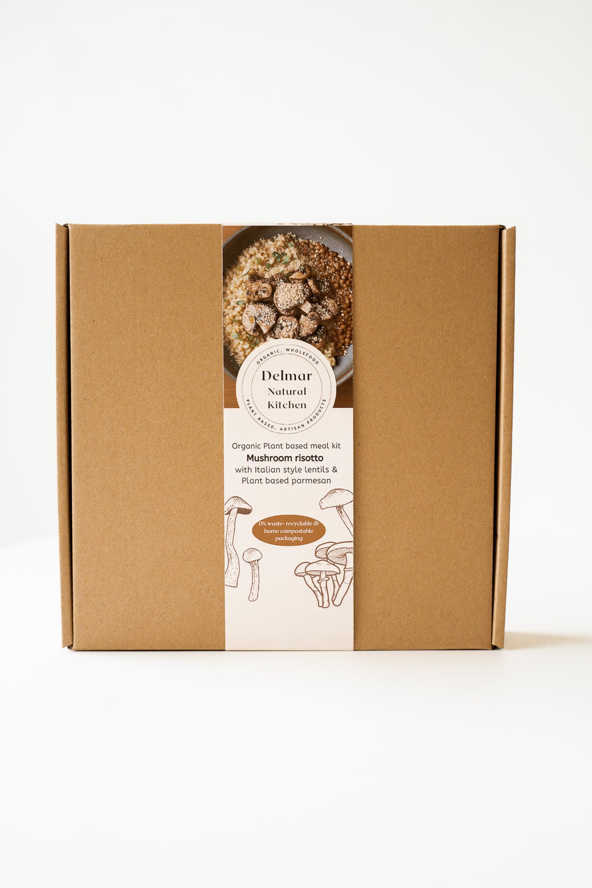 Organic meal kit- Mushroom risotto with Italian style lentils and plant based parmesan 550g